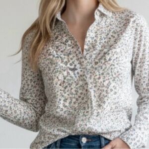 Tommy Hilfiger Women's Floral Button Down Shirt - White